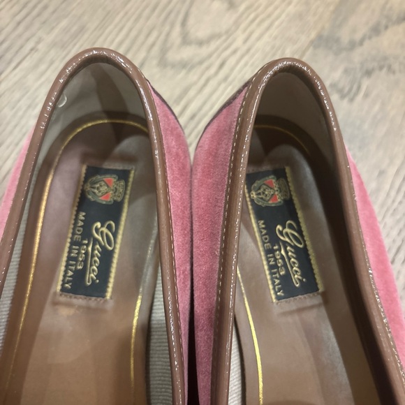 Gucci Pink and Brown Loafers with Silver Accents - Picture 5 of 7